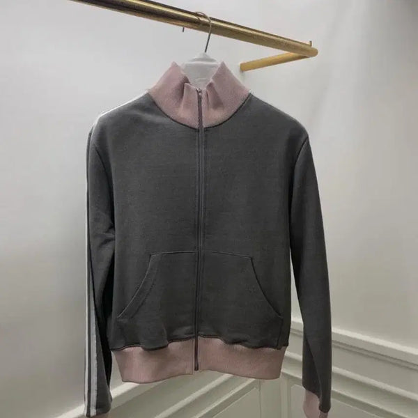 [BUNJANG] ETER Vintage Zip-Up Jumper - Gray/Pink / 빈티지 집업 새상품 - 그레이 핑크