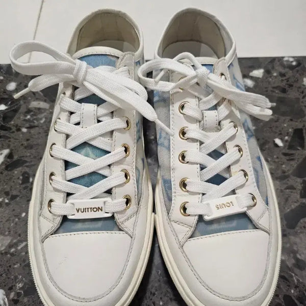 [BUNJANG] Louis Vuitton Run Away Sneakers White Blue / 루이비통 런어웨이 스니커즈 화이트 블루