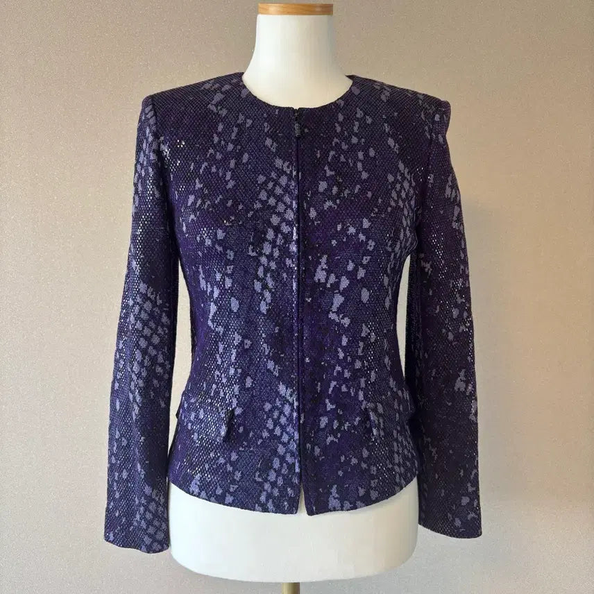 [BUNJANG] ST. JOHN Purple Glitter Knit Jacket / [정품] ST. JOHN 센존 니트 자켓 4