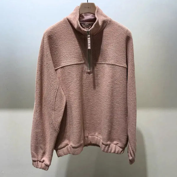 [BUNJANG] Time Homme 24SS Half Zip-Up Long Sleeve T-Shirt Light Pink L / [새상품] 타임옴므 하프 반집업 긴팔티셔츠 라이트핑크 L