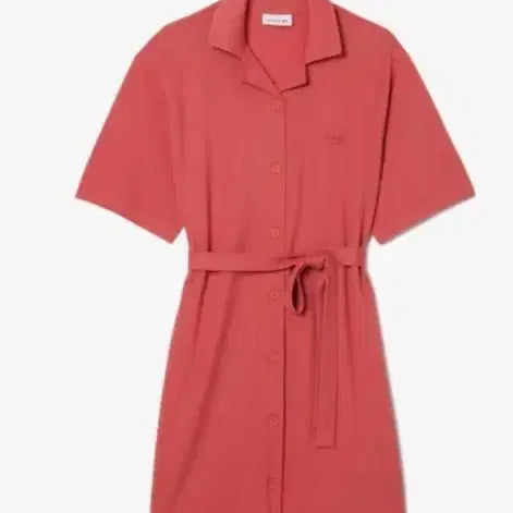 [BUNJANG] Lacoste Linen Blend Belted Knee-Length Dress / 시즌오프최저가!! 매장정품 라코스테 카라원피스
