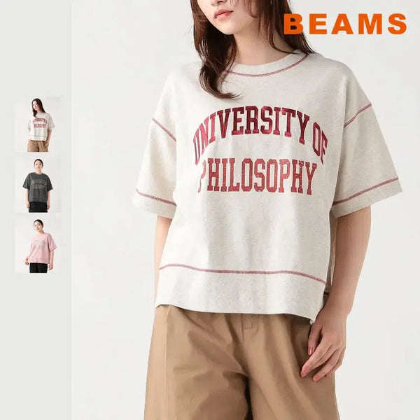 [BUNJANG] BEAMS Color-Blocked Logo Sweatshirt Pullover / 빔즈 하트 배색 로고 스웨트풀오버