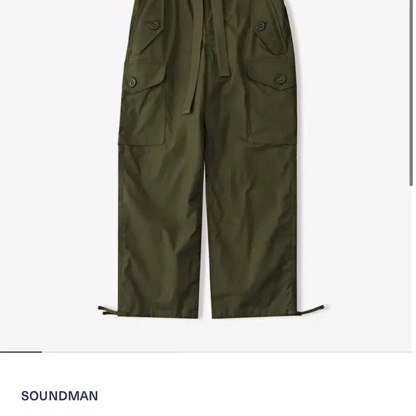 [BUNJANG] SOUNDMAN Hunk Cargo Pants Army Green 564M-406X / 사운드맨 헝크 카고바지 SOUNDMAN 564M-406X Army Green Hunk