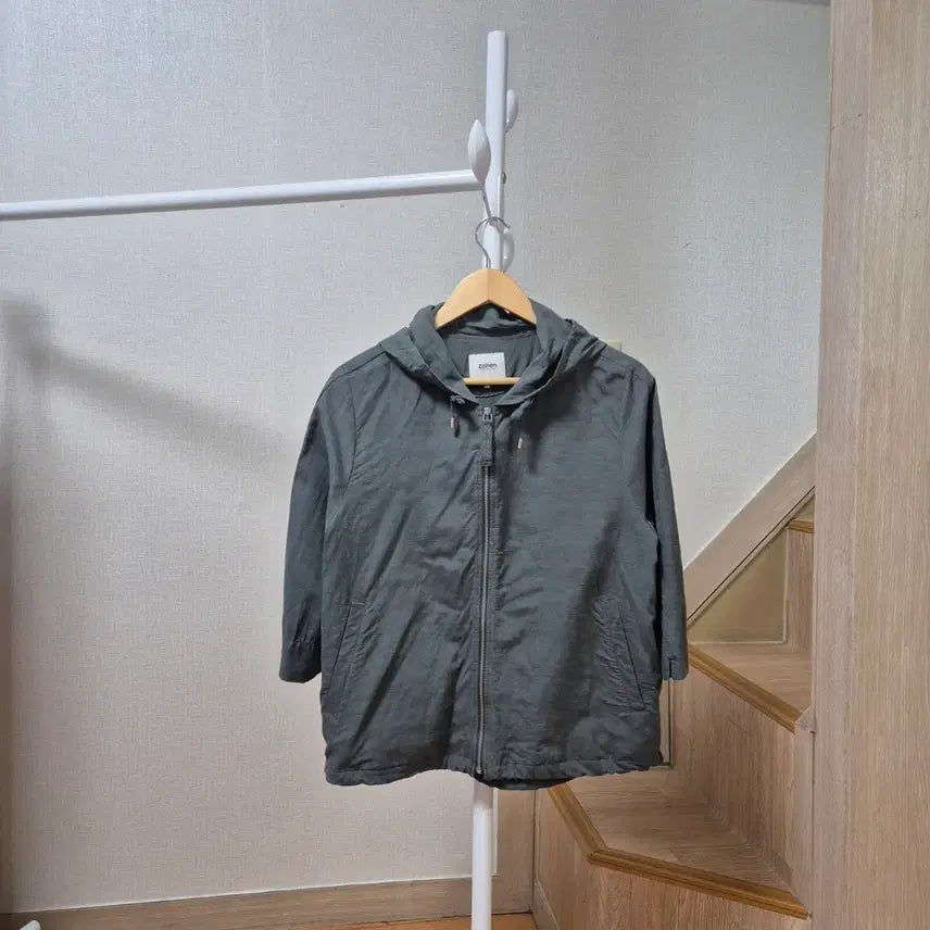 [BUNJANG] Charcoal Hooded Zip-Up Jacket / 후드 집업 마 자켓