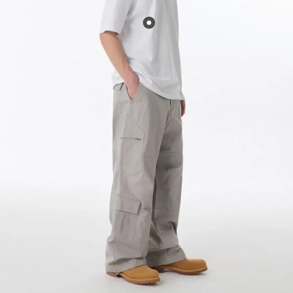 [BUNJANG] MUDIDI Carpenter Pants Light Warm Grey / 무탠다드 멀티 포켓 카펜터 팬츠 [라이트 웜 그레이]