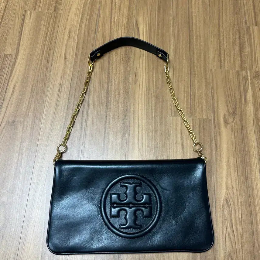 [BUNJANG] Tory Burch Black Leather Chain Clutch Shoulder Bag / 토리버치 블랙 체인 클러치 숄더백 여성 가죽