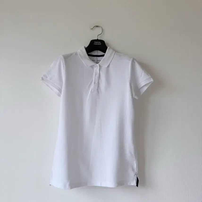 [BUNJANG] Basic House White Collar T-Shirt / 베이직하우스흰색카라티