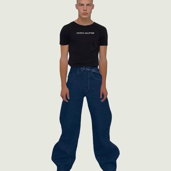 [BUNJANG] Plus604 Double Curve Raw Denim Pants / 플러스604 더블 커브 생지 데님 팬츠