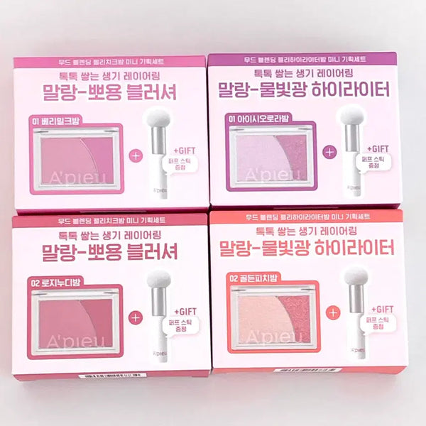 [BUNJANG] A'pieu Mood Blending Jelly Cheek Balm Set (Blusher, Highlighter) Sealed / 미개봉)어퓨 무드블렌딩 젤리치크밤 기획 블러셔 하이라이터