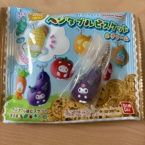 [BUNJANG] Bandai Sanrio Characters Vegetable Biscuit Charm Kuromi / 반다이 산리오 캐릭터즈 야채 베지터블 비스킷 식완 키링 쿠로미