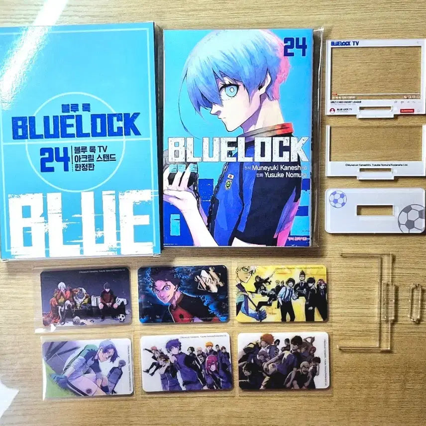 [BUNJANG] Blue Lock Volume 24 Limited Edition Complete Set with TV Acrylic Stand and PP Illustration Card / 블루록 24권 한정판 풀구성 TV아크릴 스탠드 PP일러스트카드