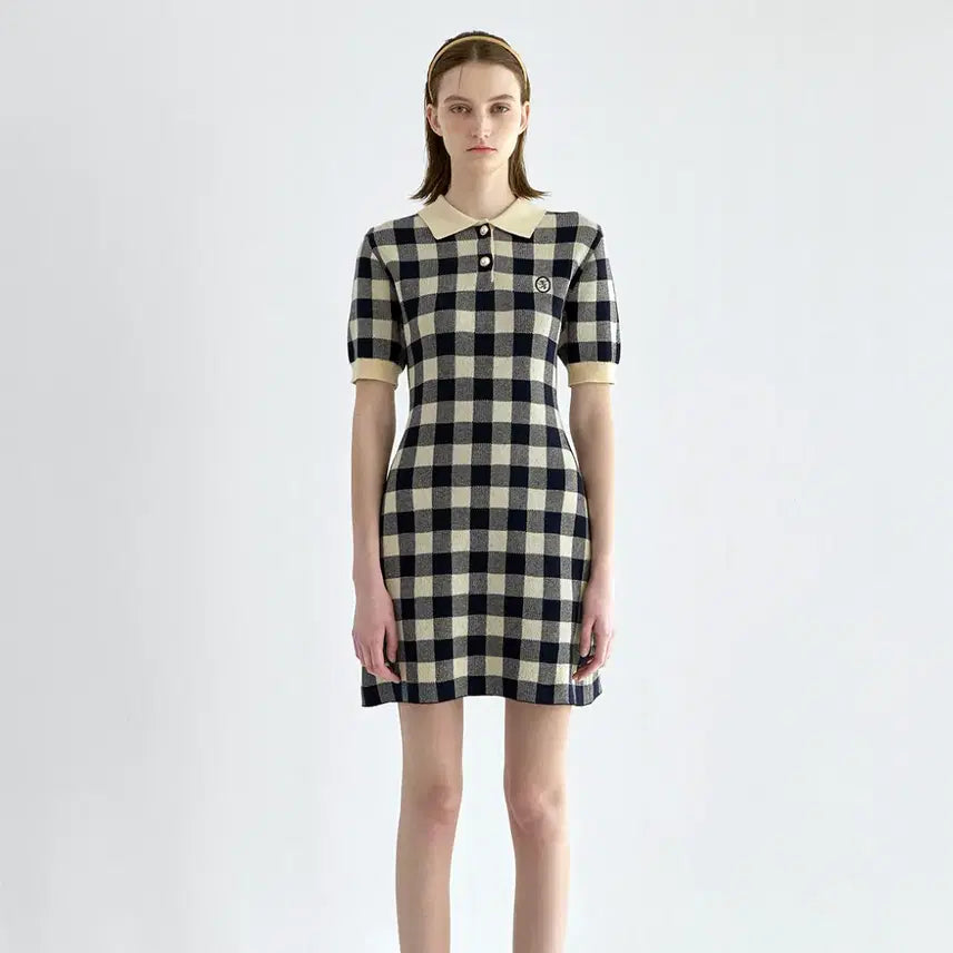 [BUNJANG] Atelier Nain Dorothy Gingham Check Knit Dress / 아틀리에나인 도로시 깅엄체크 니트원피스 55-66