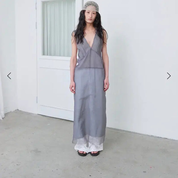 [BUNJANG] Ecua Sheer Long Dress Gray / 에쿠아 시어 롱 원피스 그레이 (거의 새상품)