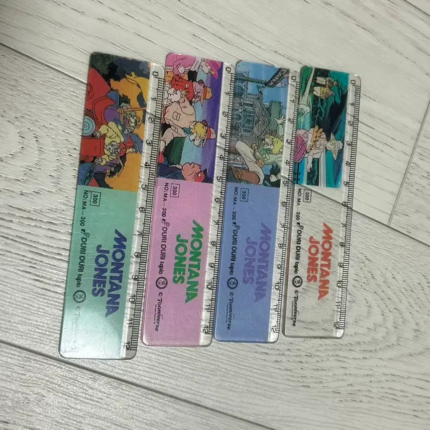 [BUNJANG] Montana Jones Character Transparent Ruler Set (4 Types) / 90년도 몬타나 존스 캐릭터 투명자 4종(개당)