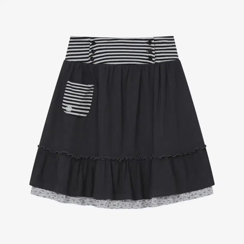 [BUNJANG] BAUFF Button-Up Pocket Midi Skirt Black / 바우프 버튼업 포켓 미디 스커트 블랙