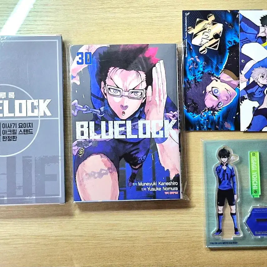 [BUNJANG] Blue Lock Volume 30 Limited Edition Set with Yoichi Isagi Acrylic Stand and Illustration Card / 블루록 30권 한정판 풀구성 이사기 요이치 아크릴 스탠드 일러스트카드