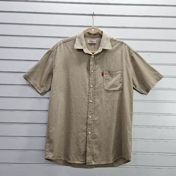 [BUNJANG] Beige Cotton Blend Men's Shirt / 베이지 면혼방 남성 남방 100/보물찾기천사