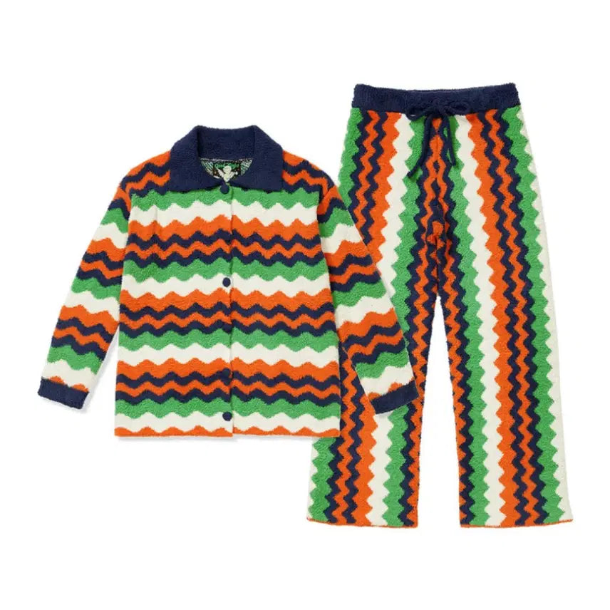 [BUNJANG] Wiggle Wiggle Zigzag Long Sleeve Pajama Set / [새상품] 위글위글 zigzag 긴팔 파자마 세트