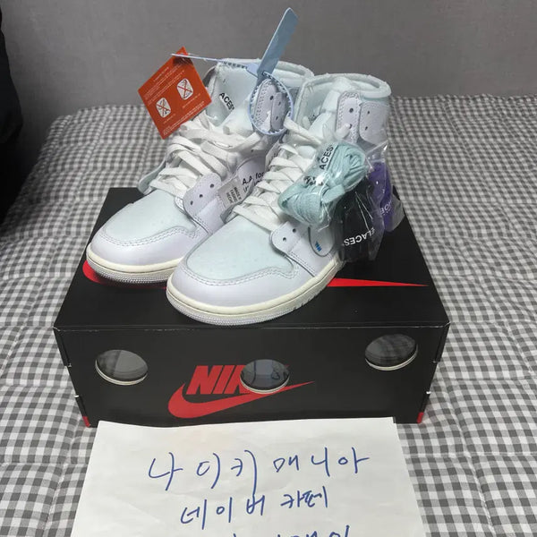 [BUNJANG] Air Jordan 1 x Off-White x Virgil Abloh Retro High OG 'A Ma Maniére' / 265 조던 1 x 오프화이트 버질 아블로 아카이브 레트로 하이 알래스카 화이트
