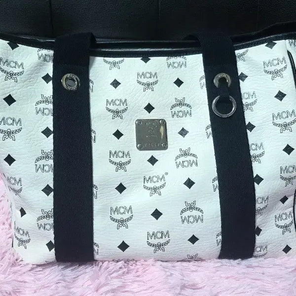 [BUNJANG] MCM Visetos Large Tote Bag Black & White / [희귀 매물] MCM 비세도트 라지 토트백 블랙&화이트 정품