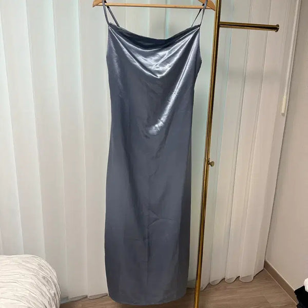 [BUNJANG] Satin Slip Dress / 새틴 슬립 원피스