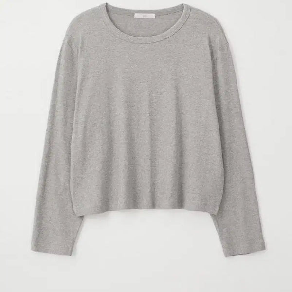 [BUNJANG] A.CHEMY New Jean Crop Tee Gray / 에크리스 뉴진 크롭티 그레이