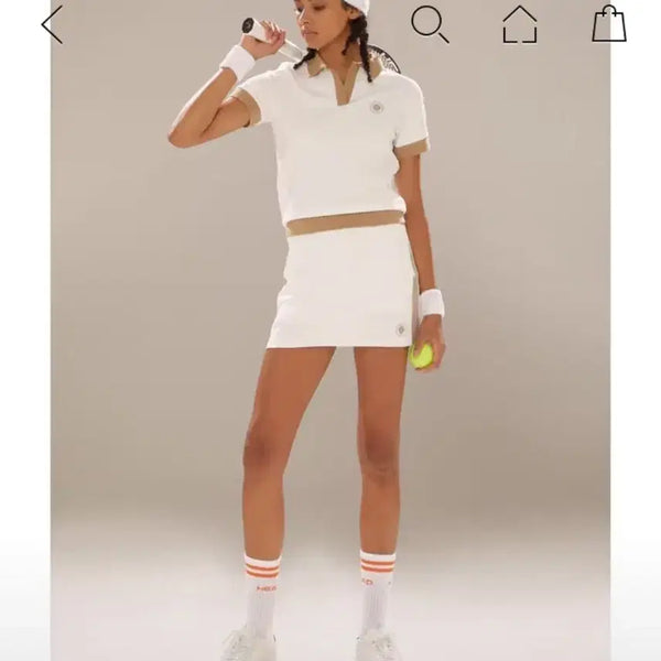 [BUNJANG] HEAD Summer Set-Up White Two-Piece Outfit / 25만원짜리 새제품 HEAD 헤드 여름 셋업(운동복 테니스복 골프복 일상 투피스)