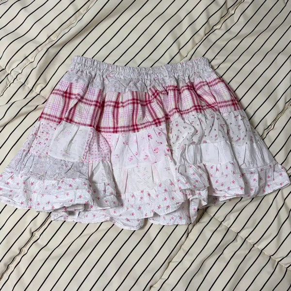 [BUNJANG] Vintage Custom Patch Mini Skirt / 빈티지 자체 제작 패치 미니 스커트