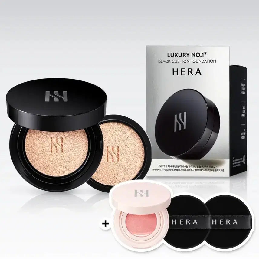 [BUNJANG] Hera Black Cushion 21C1 Refill + Blusher + Puff Set / 헤라 블랙쿠션 21c1 리필 + 블러셔 + 퍼프 올리브영 기획