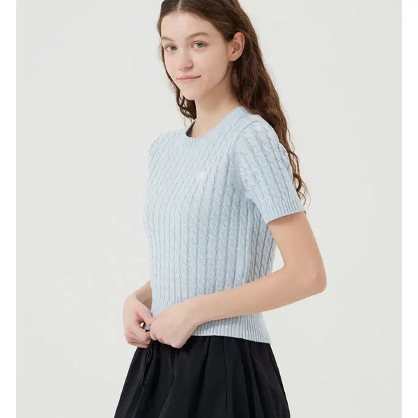 [BUNJANG] Lee Cable Knit Sweater Light Blue / Lee  케이블 니트