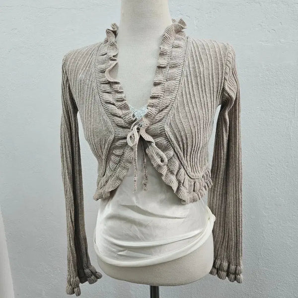 [BUNJANG] Vintage Beige Cotton Blend Cardigan / 가디건 여 55 J6168