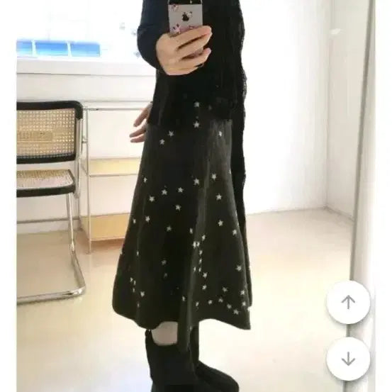 [BUNJANG] Shining Star Knit Long Skirt / 샤이닝 스타 니트 롱스커트