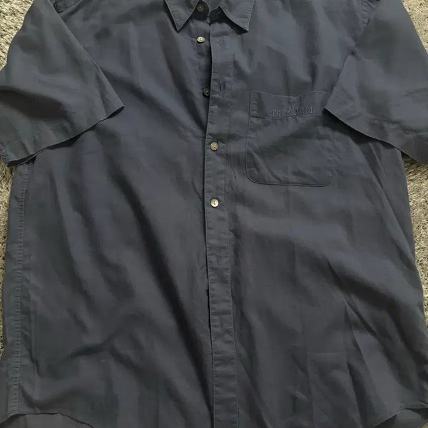 [BUNJANG] TRUSSARDI Navy Logo Button Shirt Size 105 / 일제 TRUSSARDI 셔츠 사이즈 105