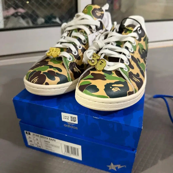 [BUNJANG] Adidas x Bape Stan Smith Cloud White Sneakers (Size 235) / 아디다스 베이프 콜라보 신발 새상품