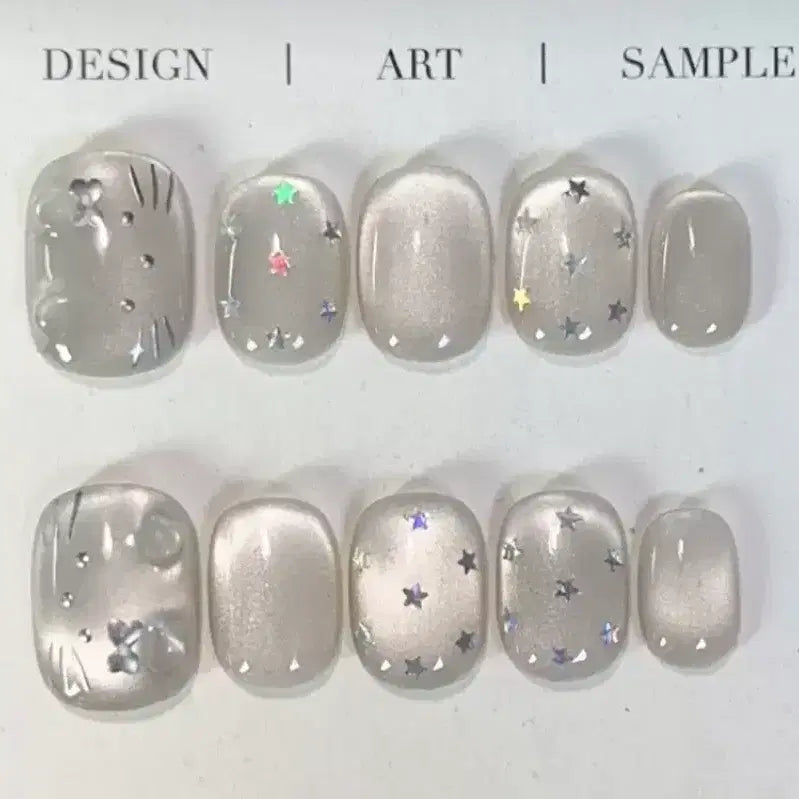 [BUNJANG] Handmade Kitty Magnetic Gel Nail Tips (XS, S) / (새상품) 수제 키티 네일팁 자석젤