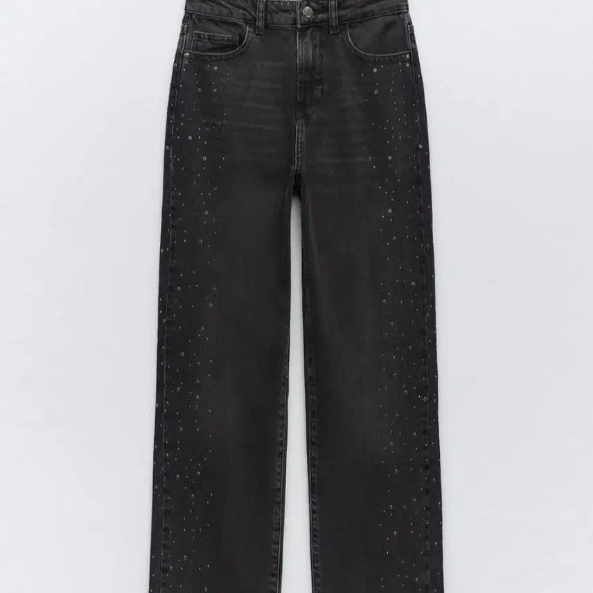 [BUNJANG] Zara Black Denim Jeans US4 Cubic Embellished / 자라 청바지 US4사이즈
