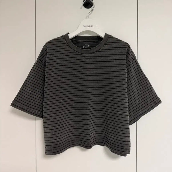 [BUNJANG] Standalone Washing Cropped T-Shirt / 스탠드얼론 워싱 크롭 수소티셔츠