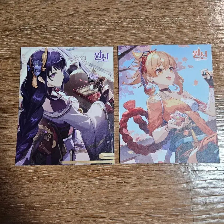 [BUNJANG] Genshin Impact PC Lounge Yoimiya & Raiden Shogun Postcard Set / 원신 pc라운지 요이미야 + 라이덴 쇼군 엽서 굿즈