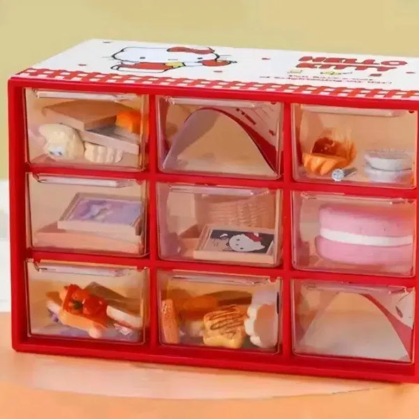 [BUNJANG] Hello Kitty 9-Compartment Storage Box Red / 헬로키티 수납함 9칸 레드
