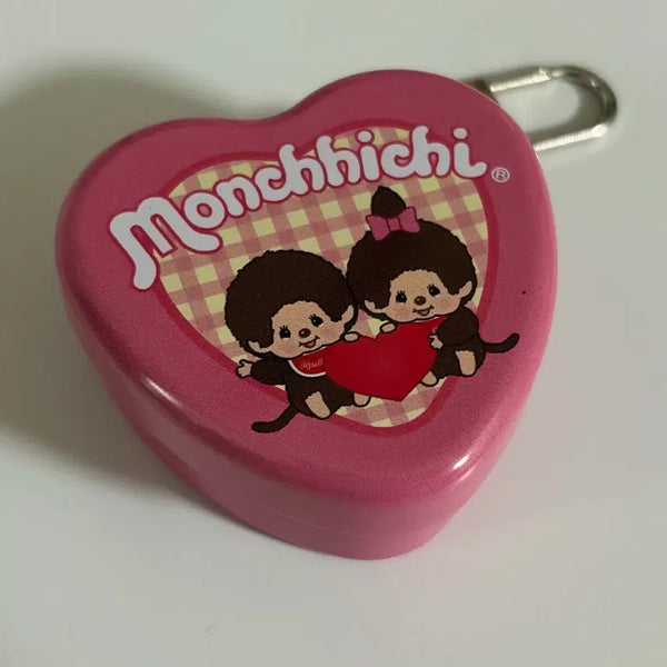 [BUNJANG] Monchhichi Heart Tin Case Keychain / 몬치치 하트 틴케이스 키링