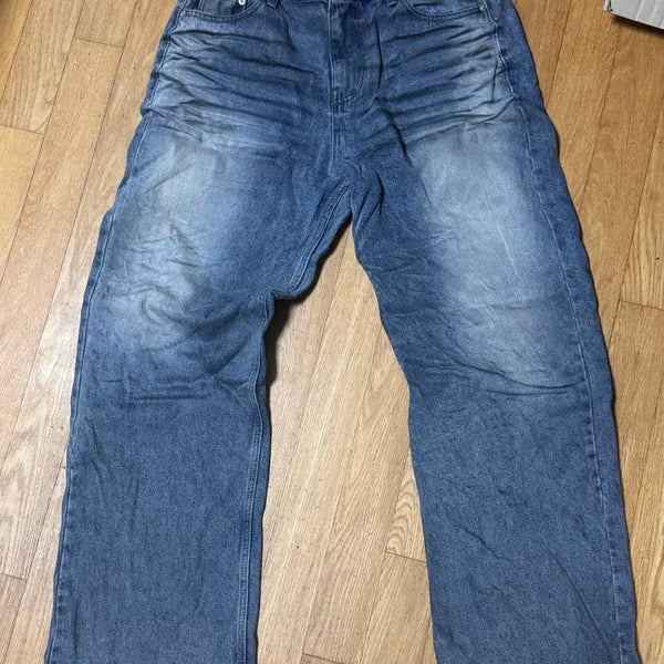 [BUNJANG] Dirty Washing Wide Denim Pants / 더티 워싱 와이드 데님