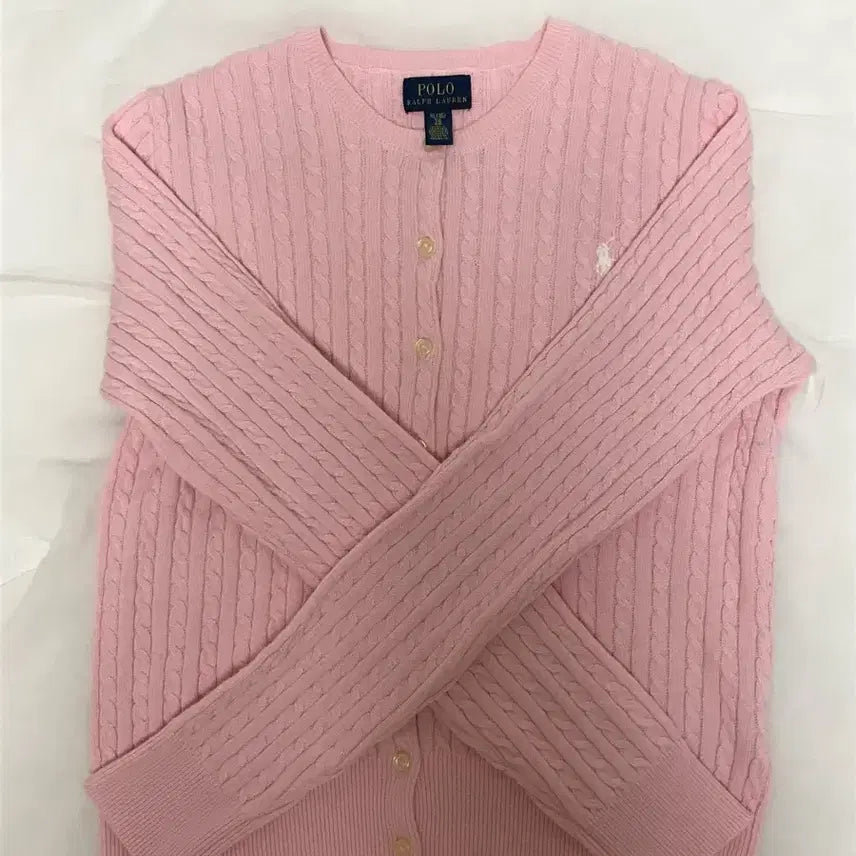 [BUNJANG] Polo Ralph Lauren Girls' Cable Knit Cardigan / 폴로 랄프로렌 걸즈 케이블 니트 가디건