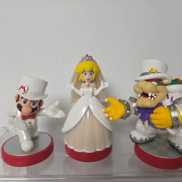 [BUNJANG] Wedding Mario, Peach, Bowser Amiibo Figure Bundle Set / 웨딩 마리오 피치 쿠파 아미보 피규어 일괄