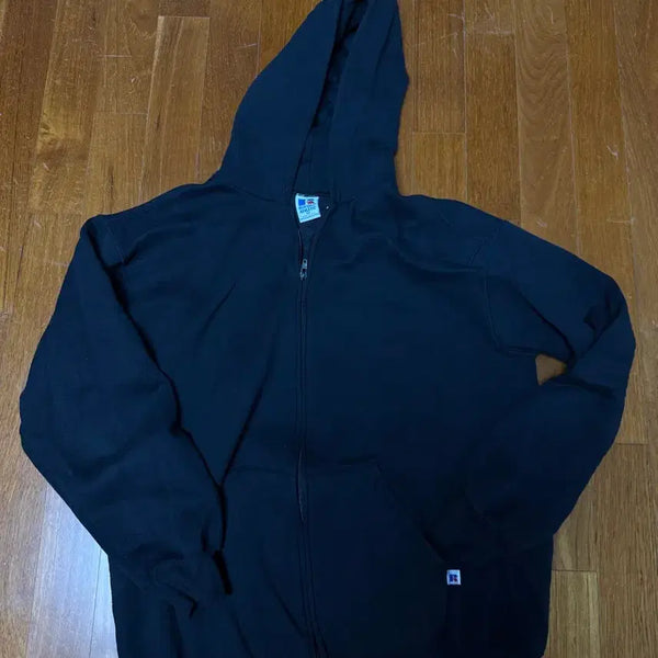 [BUNJANG] 90s Russell Black Zip-Up Hoodie / 90s 러셀 블랙 후드집업