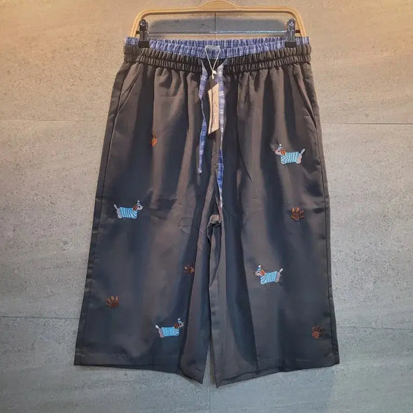 [BUNJANG] Dog Embroidered Shorts / 미착. 신품. 강아지. 자수 반바지.
