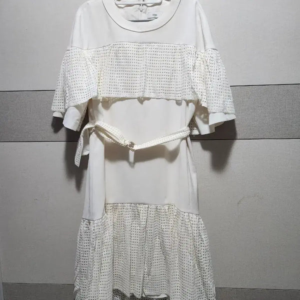 [BUNJANG] O'2nd Ivory Lace Long Dress with Belt (Size 88) / 오즈세컨 O'2nd 아이보리 레이스 롱원피스 88 벨트포함