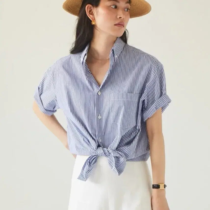 [BUNJANG] Urbanic 30 Frais Stripe Short Sleeve Shirt / 얼바닉30 Frais Stripe Shirt 반팔셔츠