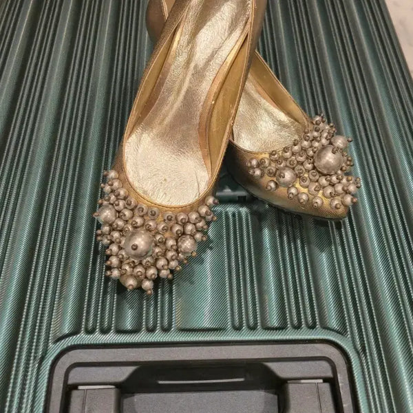 [BUNJANG] Gold Beaded Pumps / 골드 비즈 장식 펌프스