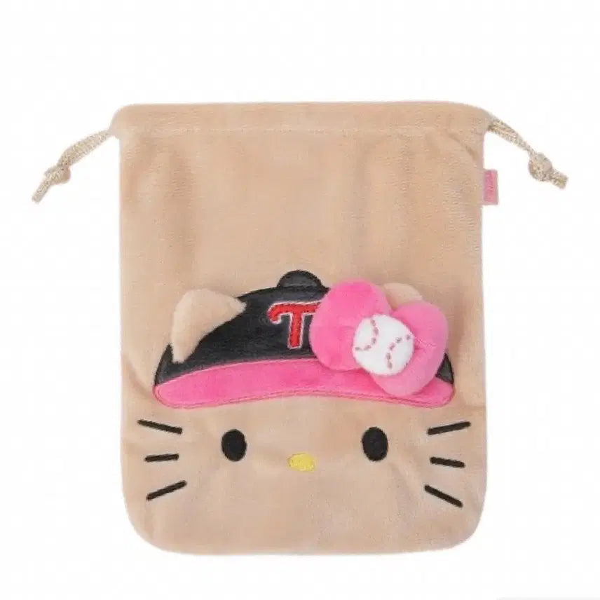 [BUNJANG] LG Twins Tanning Hello Kitty Drawstring Pouch / 엘지트윈스 태닝 헬로키티 조리개 파우치