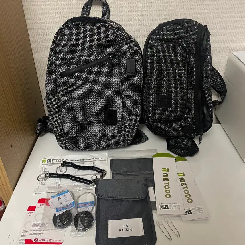 [BUNJANG] Mitoo Anti-Theft Backpack Set with Cut-Proof and RFID Blocking / 미토도 도난 방지 가방 여행 방검 백팩 세트 RFID 차단